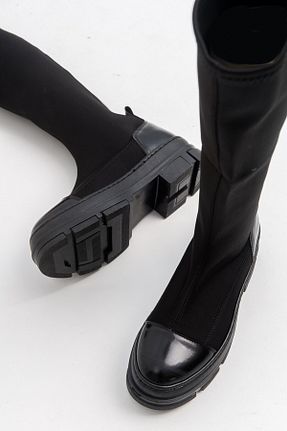 چکمه مشکی زنانه پارچه ای luvishoes - کد 156894840