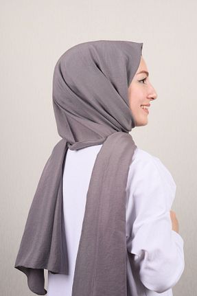 روسری طوسی پنبه ای Hint İpek - کد 157584310