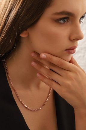 گردنبند نقره صورتی زنانه 925 عیار AcestesDesign - کد 156950689