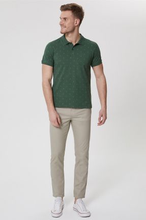 تی شرت سبز مردانه یقه پولو کد 107167366