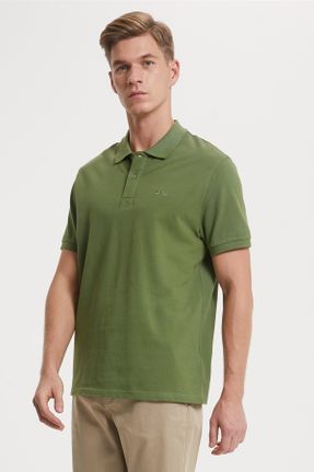 تی شرت سبز مردانه یقه پولو کد 39726154