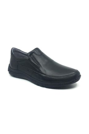 کفش کژوال مشکی مردانه چرم طبیعی پاشنه ساده کد 159028770