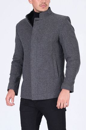 پالتو پشمی طوسی مردانه Fitted AtakGiyim - کد 35884764