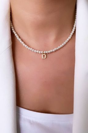 گردنبند جواهر طلائی زنانه مروارید کد 110557341