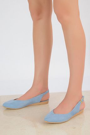 صندل آبی زنانه پاشنه تخت Shoes Time - کد 36902695