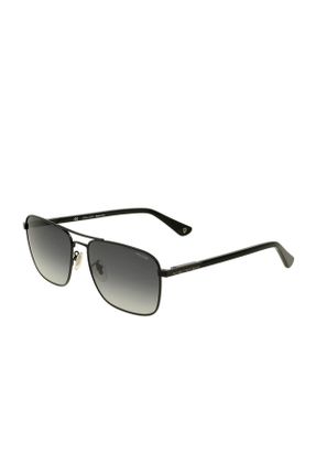 عینک آفتابی مشکی مردانه UV400 فلزی سایه روشن هندسی کد 38205216