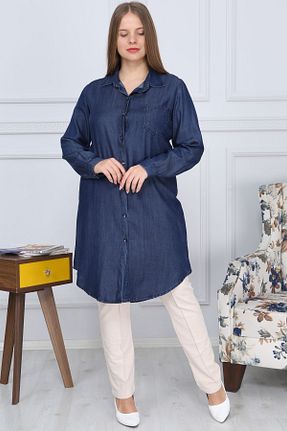 تونیک حجاب آبی زنانه ویسکون Gül Moda - کد 39031766
