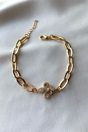 دستبند جواهر طلائی زنانه روکش طلا کد 39105481