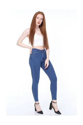 شلوار آبی زنانه پنبه ای eGs - کد 39332134