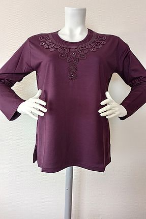 بلوز بنفش زنانه ساده Rüya - کد 39741208