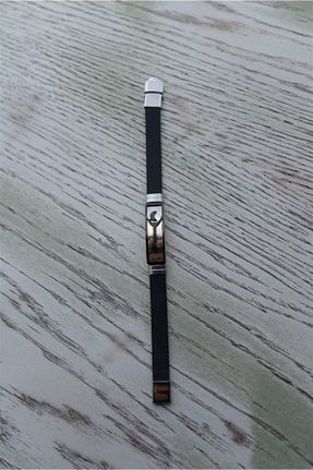 دستبند استیل (فولاد) مشکی استیل (فولاد) MK AKSESUAR - کد 55937106