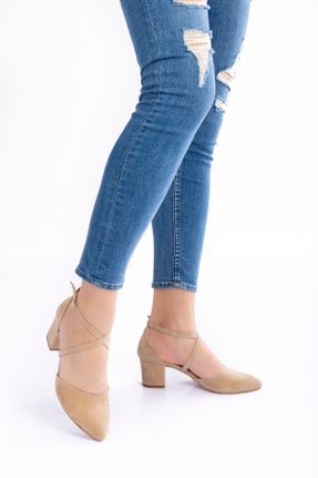 کفش پاشنه بلند کلاسیک قهوه ای زنانه چرم مصنوعی پاشنه ضخیم پاشنه متوسط ( 5 - 9 cm ) کد 56878241