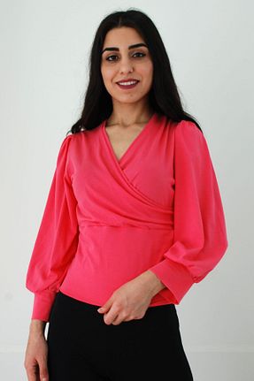 بلوز صورتی زنانه ساده Elifim Moda - کد 57273859