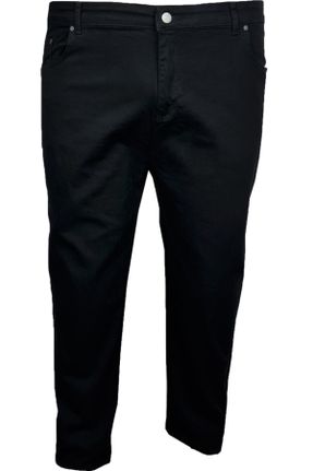 شلوار مشکی مردانه فاق بلند جین پنبه (نخی) پاچه لوله ای کد 51133335