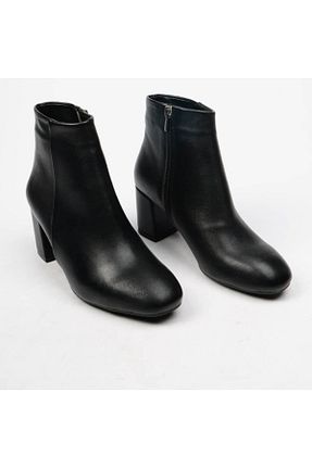 بوت / نیم بوت مشکی زنانه چرم مصنوعی MİSS PARK MODA - کد 164099178