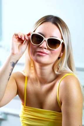 عینک آفتابی قهوه ای زنانه 56 UV400 استخوان سایه روشن بیضی کد 68401281