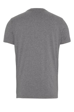 تی شرت طوسی مردانه رگولار یقه گرد تکی کد 4452674