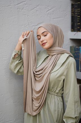 شال قهوه ای زنانه پنبه پلی استر Carine Scarf - کد 120762723