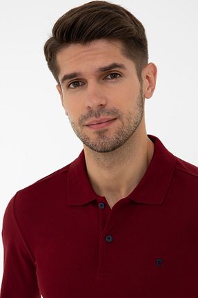 سوئیشرت زرشکی مردانه ساده Pierre Cardin - کد 164097502
