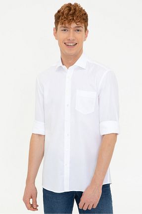 پیراهن سفید مردانه یقه کلاسیک U.S. Polo Assn. - کد 165973542