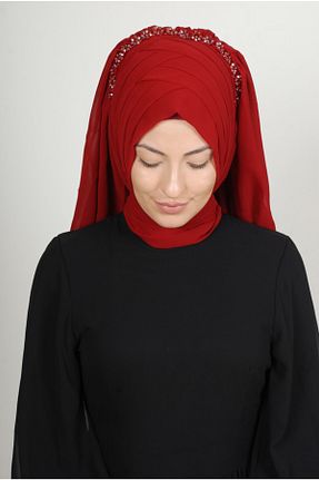 روسری زرشکی شیفون Yasmin S