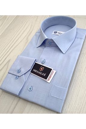 پیراهن آبی مردانه رگولار MEGALDİ - کد 66290353