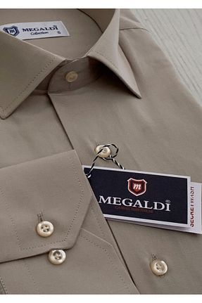 پیراهن بژ مردانه رگولار MEGALDİ - کد 66289956