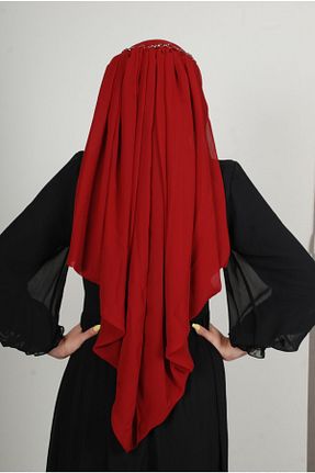 روسری زرشکی شیفون Yasmin S