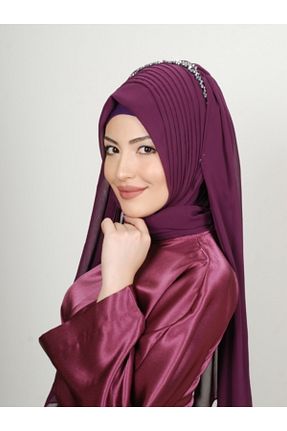 روسری بنفش شیفون Yasmin S