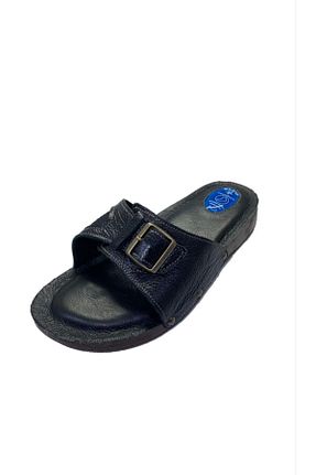 دمپائی مشکی زنانه چرم خالص Siyo Comfort - کد 112065255