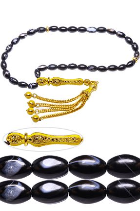تسبیح مشکی سنگ طبیعی Tesbih Atölyesi - کد 147478301