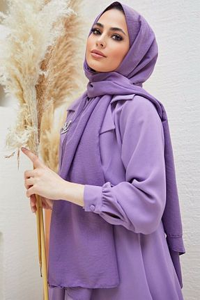 شال سرمه ای زنانه پنبه ای Alina - کد 167786449