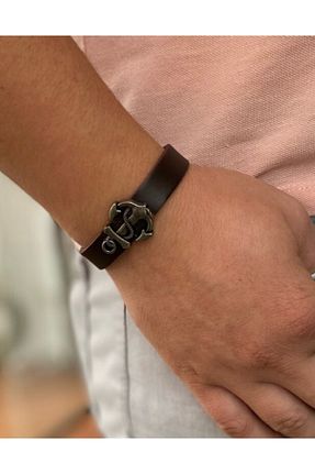دستبند جواهر مشکی مردانه چرم ODD HOME - کد 167281590