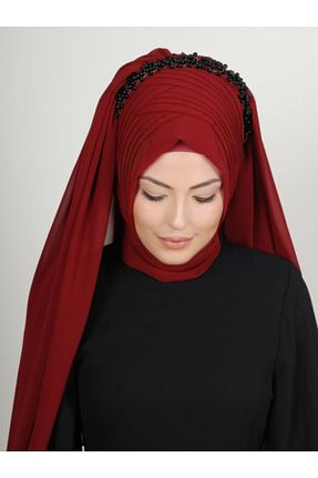 روسری زرشکی شیفون Yasmin S