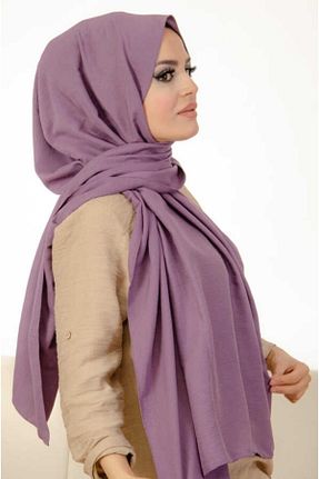 شال بنفش زنانه پنبه ای Alina - کد 167786491