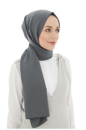 شال طوسی زنانه پنبه ای Alina - کد 167786586
