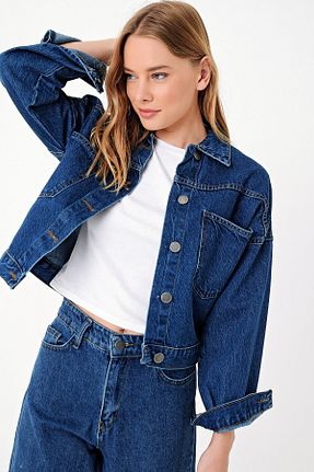 کت آبی زنانه رگولار Trend Alaçatı Stili - کد 57327499