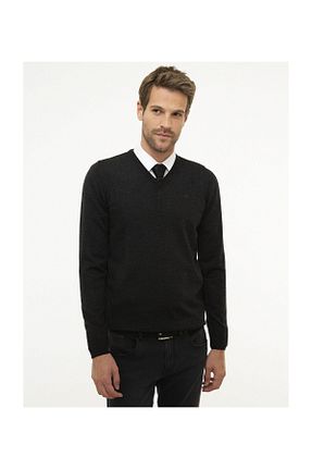 پلیور طوسی مردانه ساده Pierre Cardin - کد 57542295
