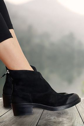 بوت / نیم بوت مشکی زنانه چرم خالص Vuca - کد 58349494