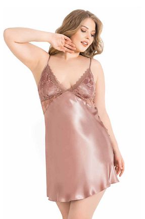 لباس شب سایز بزرگ قهوه ای زنانه پلی استر Primoda - کد 151506857