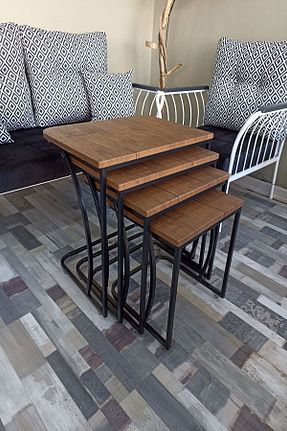 میز عسلی مشکی MDF Dinç Metal Sehpa - کد 168955722