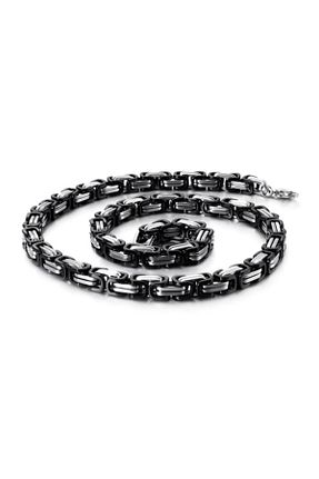 گردنبند استیل ( فولاد ) مشکی مردانه استیل ضد زنگ Loca Collection - کد 169946358