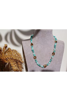 گردنبند جواهر فیروزه ای زنانه سنگ طبیعی Kırmızı Sanat Evi - کد 168867712
