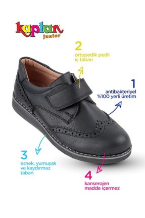 کفش کژوال مشکی بچه گانه چرم مصنوعی پاشنه کوتاه ( 4 - 1 cm ) پاشنه ساده کد 150808511