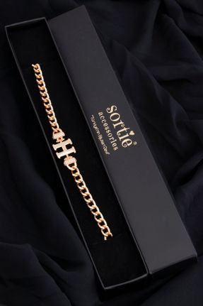 دستبند جواهر طلائی زنانه برنز کد 167871432