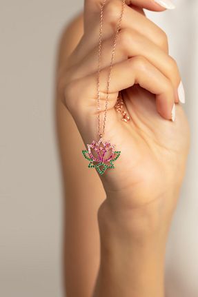 گردنبند نقره صورتی زنانه 925 عیار Violansia - کد 170884336
