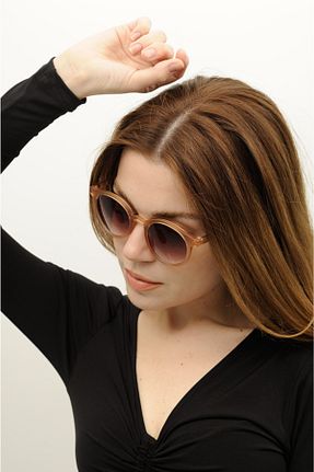 عینک آفتابی قهوه ای زنانه UV400 gulflower nude - کد 171284709