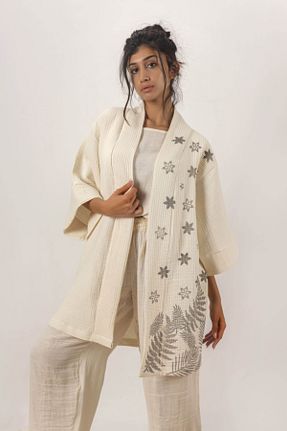 کیمونو و کافتان طوسی زنانه %100 پنبه thegacca - کد 171634344