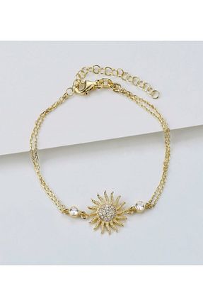 دستبند نقره طلائی زنانه 925 عیار Gümüşistan - کد 145225311