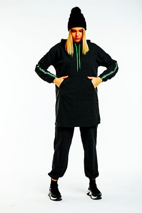 ست بالاتنه و پائین تنه مشکی زنانه بافتنی CNG MODA - کد 172448050